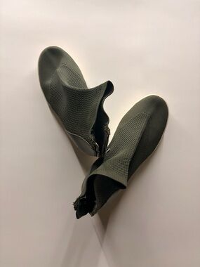 Steve Madden Olive Green Knit Slip-On Ankle Boots